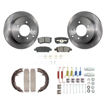 Rotors à disque arrière plaquettes semi-métalliques chaussures de frein de stationnement et Kit de matériel pour