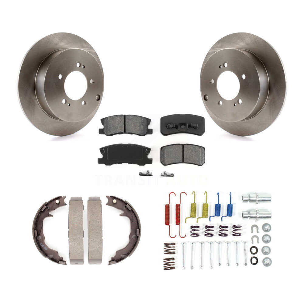 Rotors à disque arrière plaquettes semi-métalliques chaussures de frein de stationnement et Kit de matériel pour