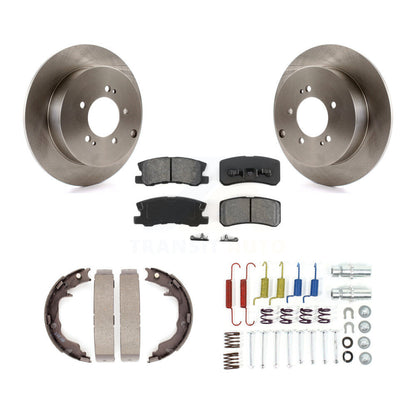 Rotors à disque arrière plaquettes semi-métalliques chaussures de frein de stationnement et Kit de matériel pour
