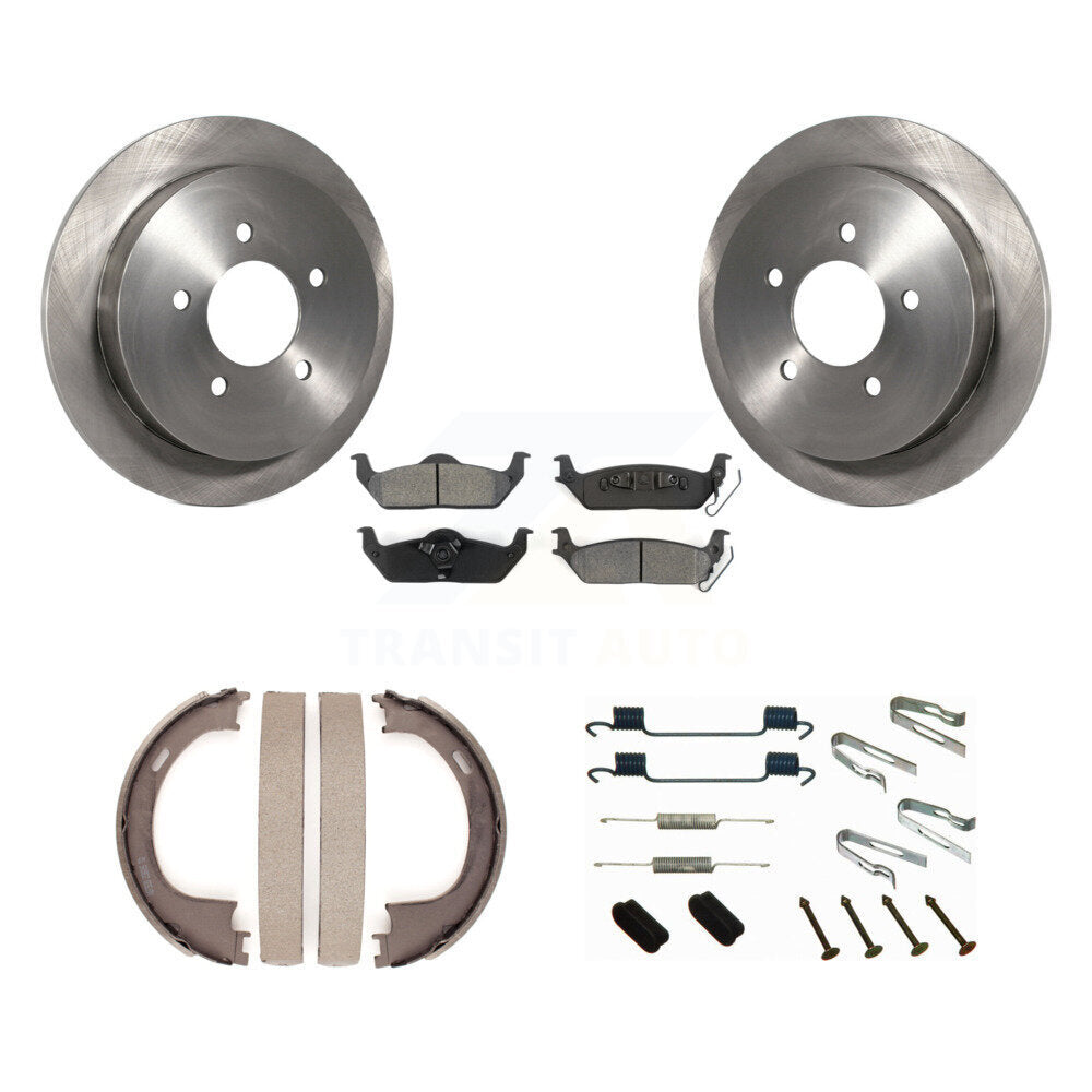 Rotors à disque arrière, patins semi-métalliques, chaussures de stationnement et Kit de quincaillerie pour Ford F-150