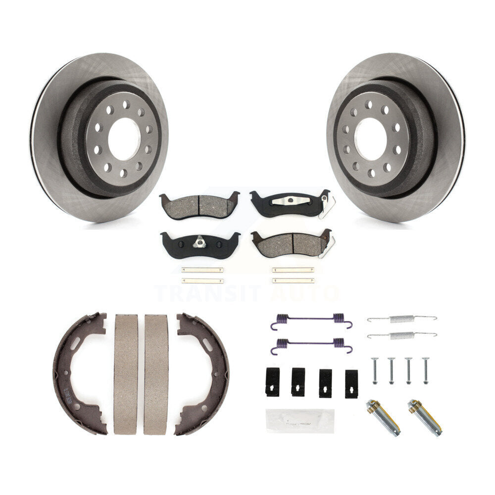 Rotors à disque arrière plaquettes semi-métalliques chaussures de frein de stationnement et Kit de matériel pour