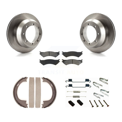 Rotors à disque arrière plaquettes semi-métalliques chaussures de frein de stationnement et Kit de matériel pour