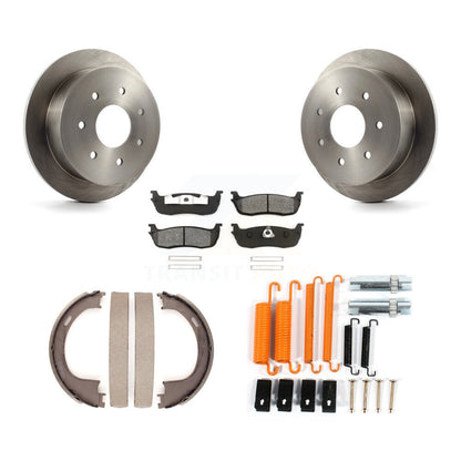 Rotors à disque arrière, patins semi-métalliques, chaussures de stationnement et Kit de quincaillerie pour Ford F-250