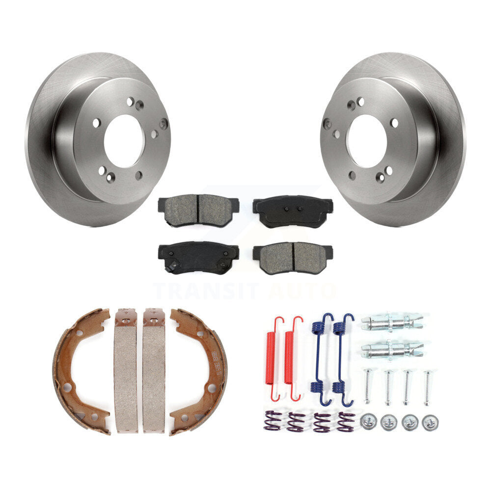 Rotors à disque arrière, plaquettes semi-métalliques, chaussures de stationnement et Kit de matériel pour Hyundai Ki