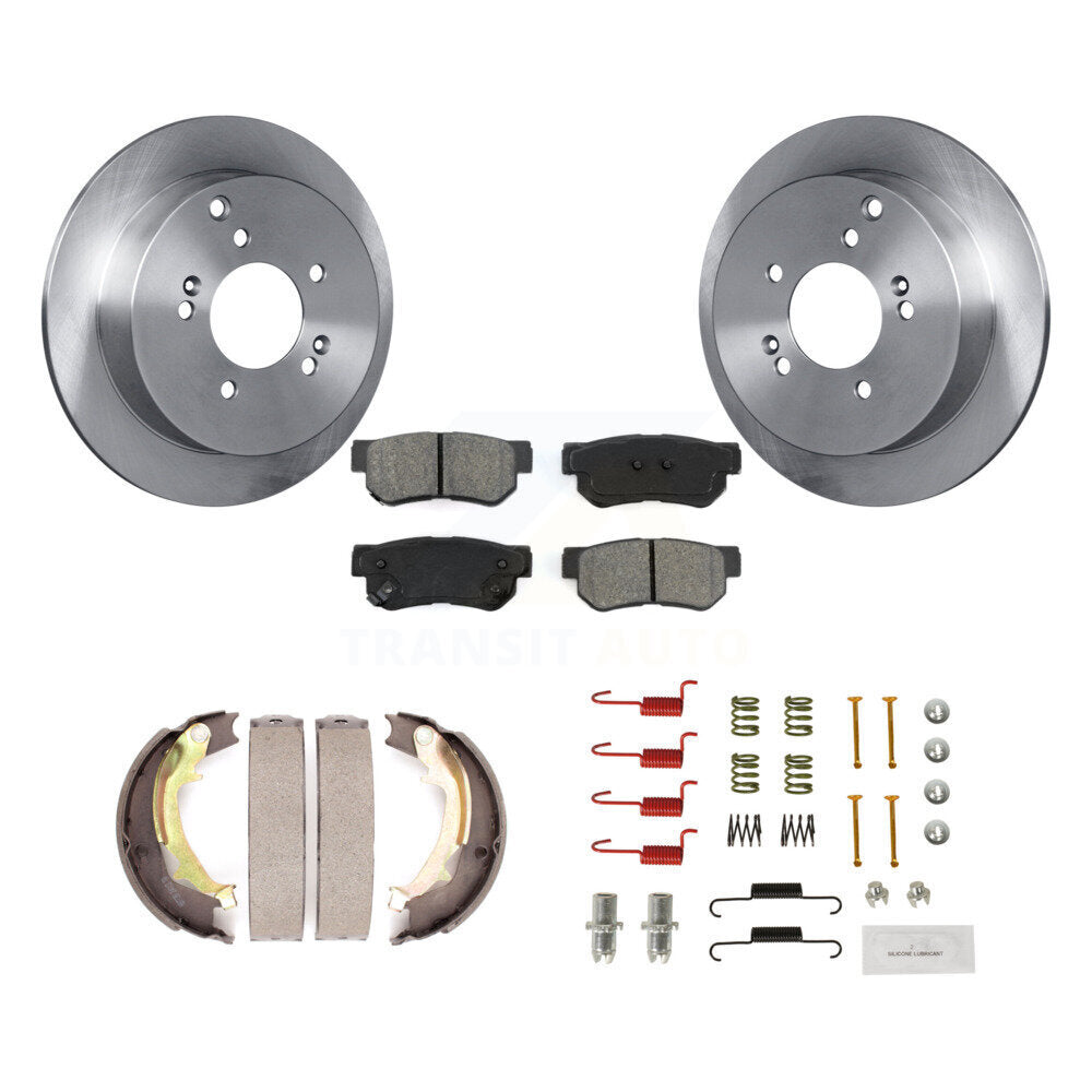 Rotors à disque arrière, plaquettes semi-métalliques, chaussures de stationnement et Kit de matériel pour Hyundai Ki