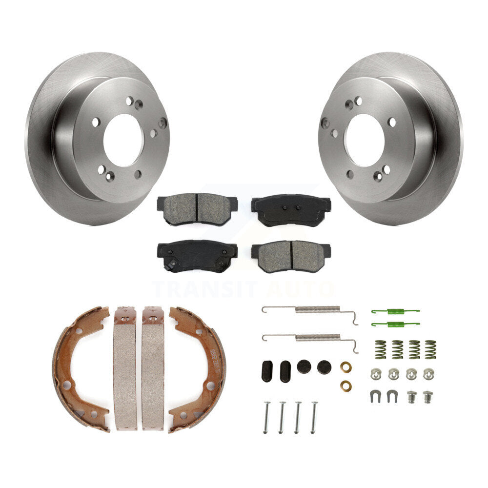 Rotors à disque arrière plaquettes semi-métalliques chaussures de frein de stationnement et Kit de matériel pour
