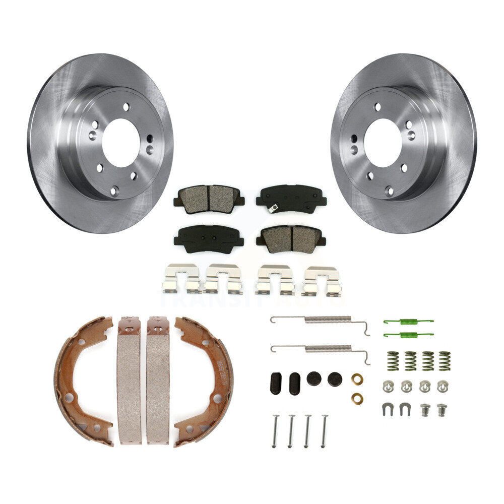 Rotors à disque arrière plaquettes semi-métalliques chaussures de frein de stationnement et Kit de matériel pour