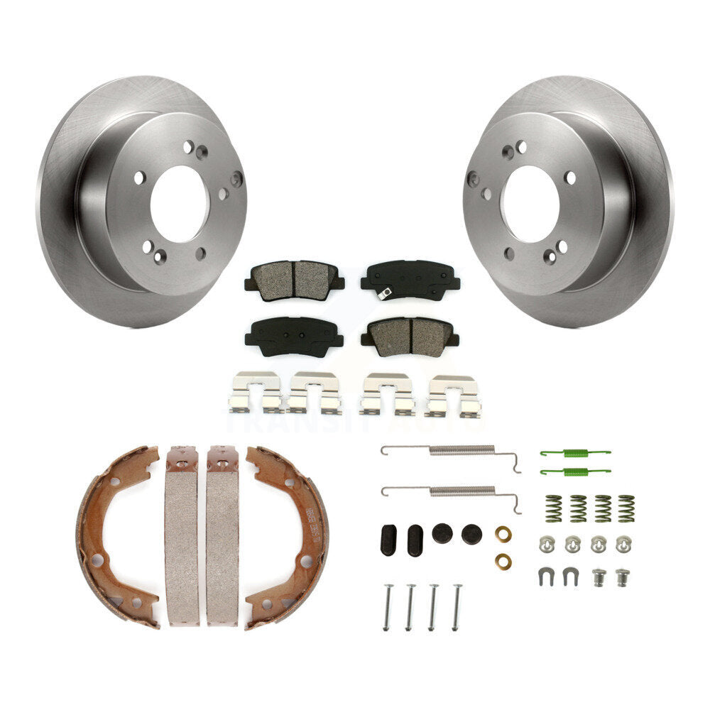 Rotors à disque arrière plaquettes semi-métalliques chaussures de frein de stationnement et Kit de matériel pour