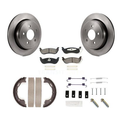Rotors à disque arrière, patins semi-métalliques, chaussures de stationnement et Kit de quincaillerie pour Ford Crown