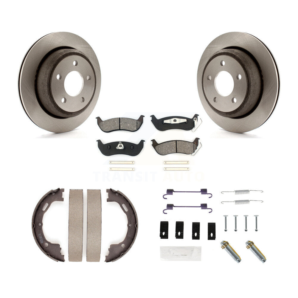 Rotors à disque arrière, patins semi-métalliques, chaussures de stationnement et Kit de matériel pour la gamme Ford