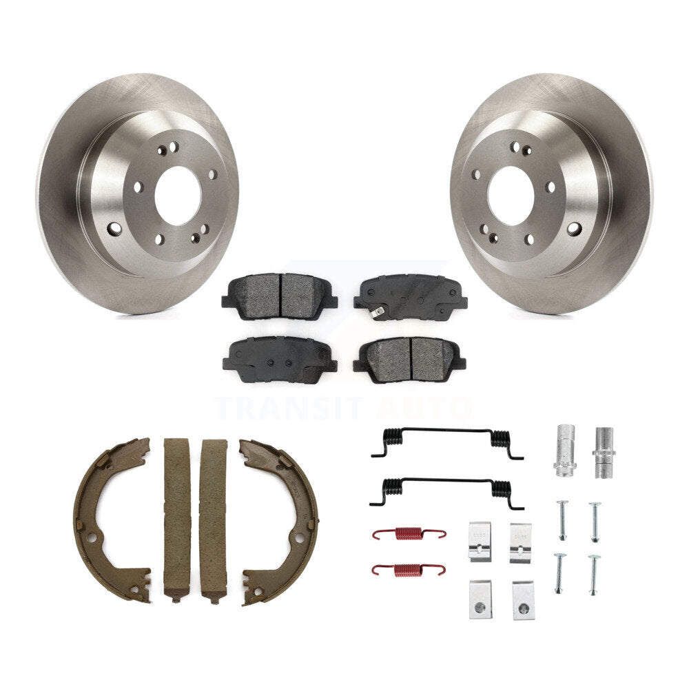 Rotors à disque arrière, plaquettes semi-métalliques, chaussures de stationnement et Kit de matériel pour Kia Sorent