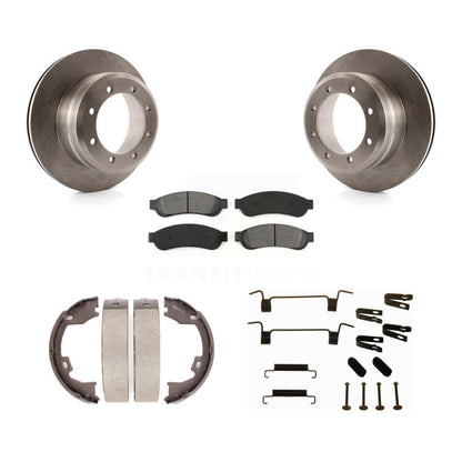 Rotors à disque arrière, patins semi-métalliques, chaussures de stationnement et Kit de quincaillerie pour Ford F-350