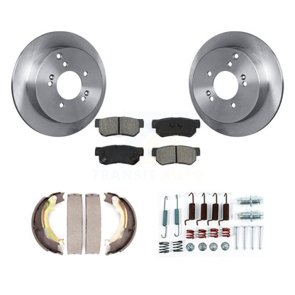 Rotors à disque arrière plaquettes semi-métalliques chaussures de frein de stationnement et Kit de matériel pour