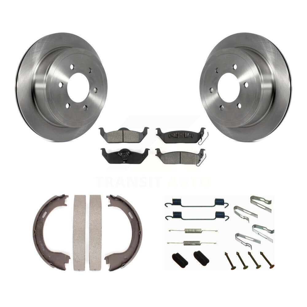 Rotors à disque arrière, patins semi-métalliques, chaussures de stationnement et Kit de quincaillerie pour Ford F-150