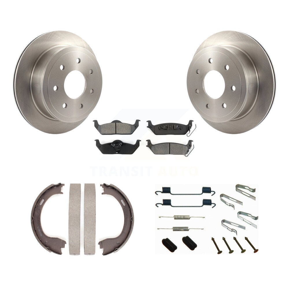 Rotors à disque arrière, patins semi-métalliques, chaussures de stationnement et Kit de quincaillerie pour Ford F-150