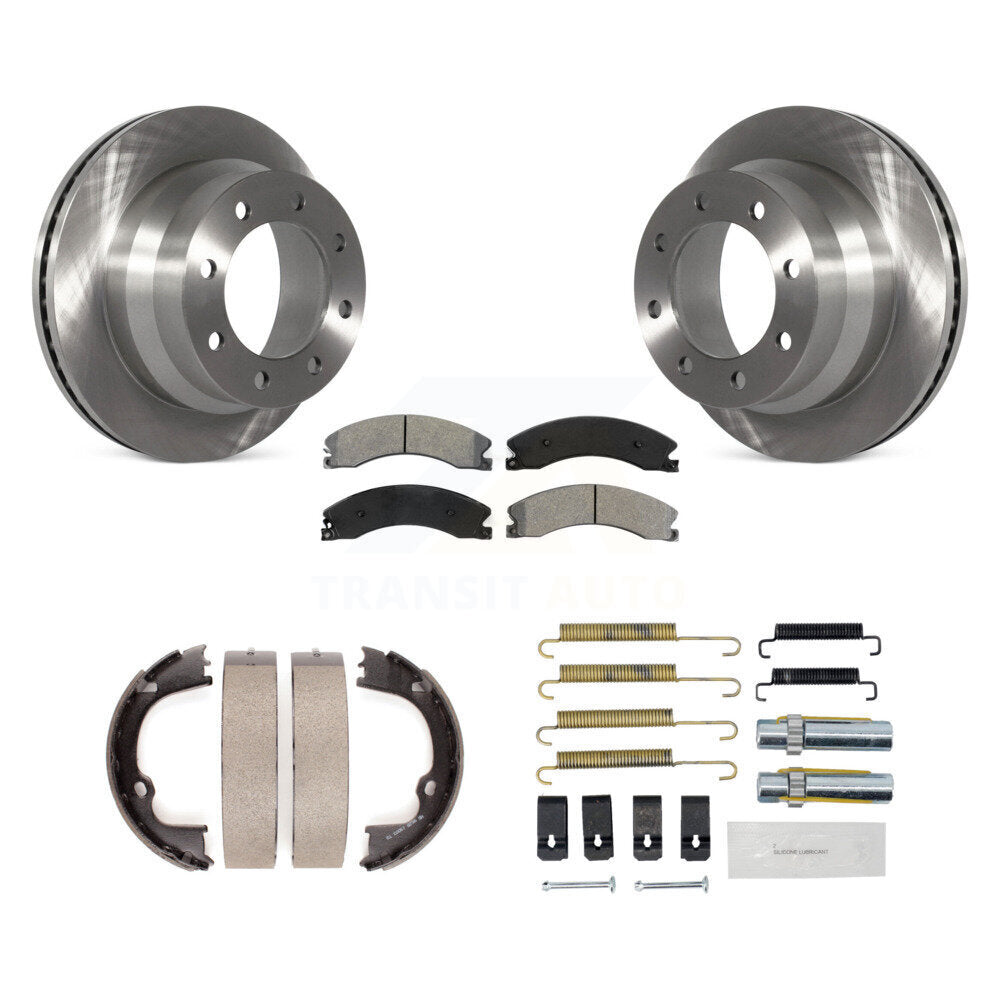 Rotors à disque arrière plaquettes semi-métalliques chaussures de frein de stationnement et Kit de matériel pour