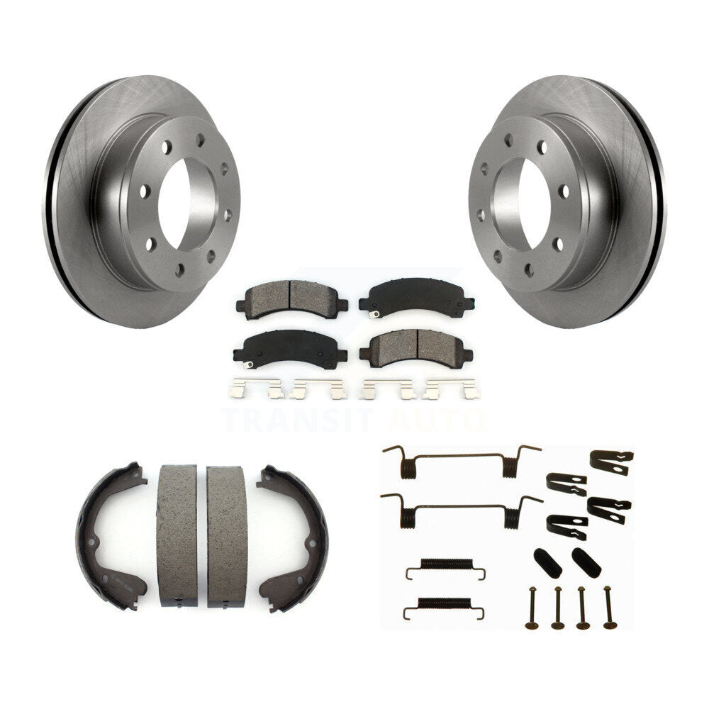 Rotors à disque arrière plaquettes semi-métalliques chaussures de frein de stationnement et Kit de matériel pour
