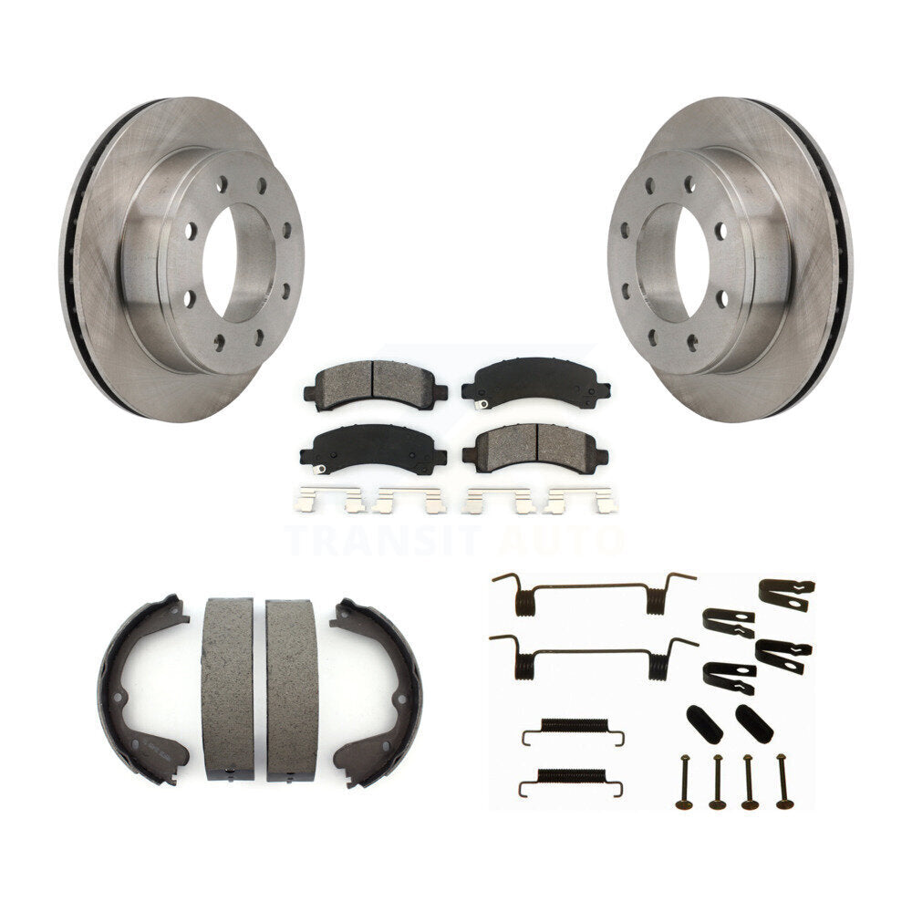 Rotors à disque arrière plaquettes semi-métalliques chaussures de frein de stationnement et Kit de matériel pour