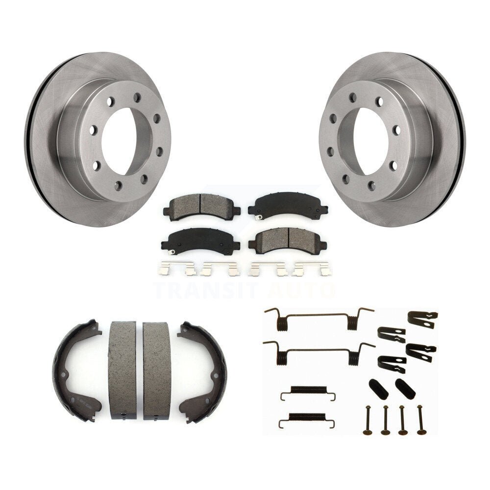 Rotors à disque arrière plaquettes semi-métalliques chaussures de frein de stationnement et Kit de matériel pour