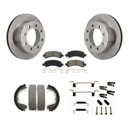 Rotors à disque arrière plaquettes semi-métalliques chaussures de frein de stationnement et Kit de matériel pour