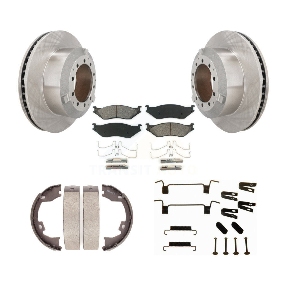 Kit de quincaillerie pour chaussures de stationnement, Rotors à disque arrière, plaquettes semi-métalliques, pour Ford F-450 I