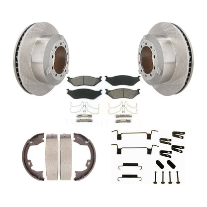 Kit de quincaillerie pour chaussures de stationnement, Rotors à disque arrière, plaquettes semi-métalliques, pour Ford F-450 I