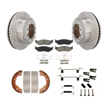 Rotors à disque arrière plaquettes semi-métalliques chaussures de frein de stationnement et Kit de matériel pour