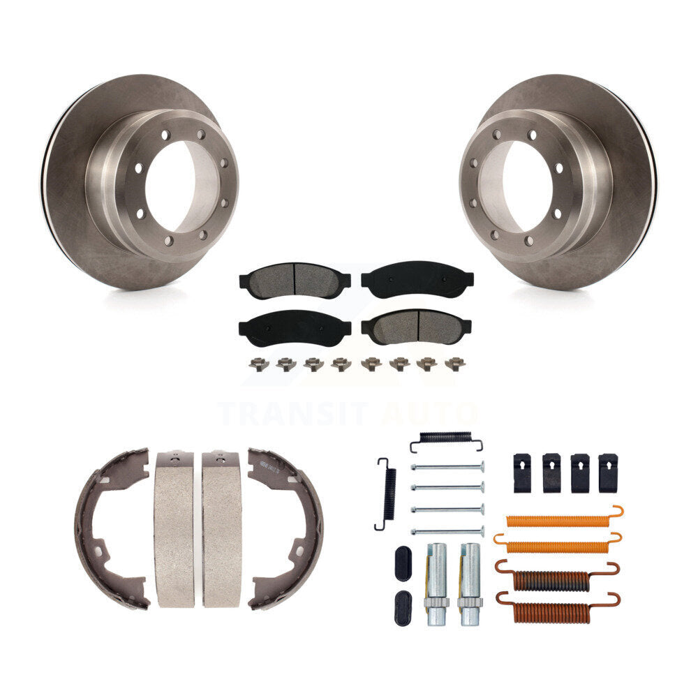 Rotors à disque arrière plaquettes semi-métalliques chaussures de frein de stationnement et Kit de matériel pour