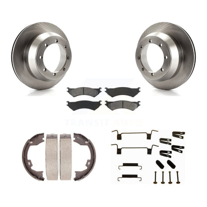 Rotors à disque arrière plaquettes semi-métalliques chaussures de frein de stationnement et Kit de matériel pour