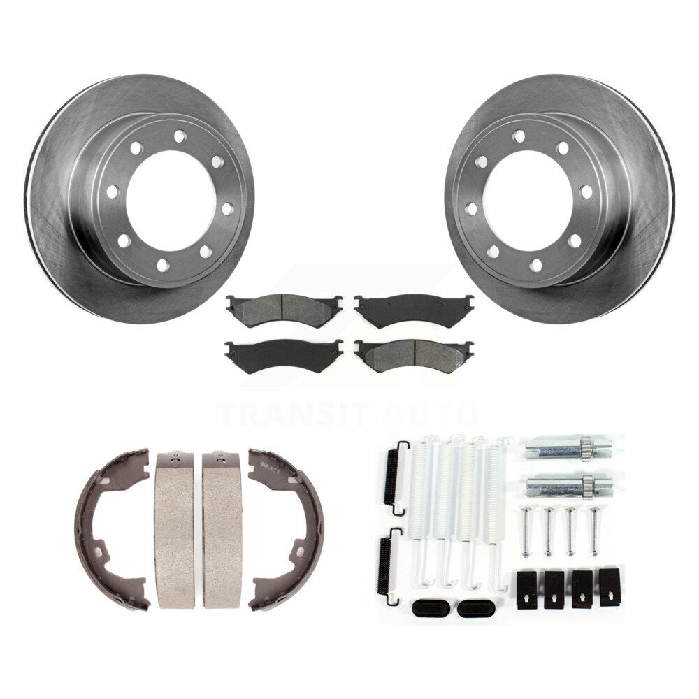 Rotors à disque arrière, patins semi-métalliques, chaussures de stationnement et Kit de quincaillerie pour Ford E-150