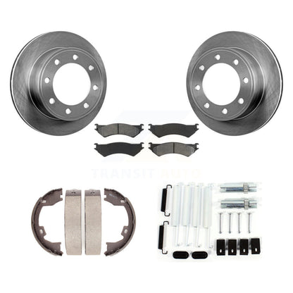 Rotors à disque arrière, patins semi-métalliques, chaussures de stationnement et Kit de quincaillerie pour Ford E-150