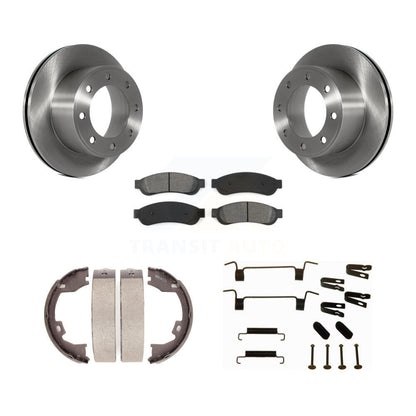 Rotors à disque arrière, patins semi-métalliques, chaussures de stationnement et Kit de quincaillerie pour Ford F-250