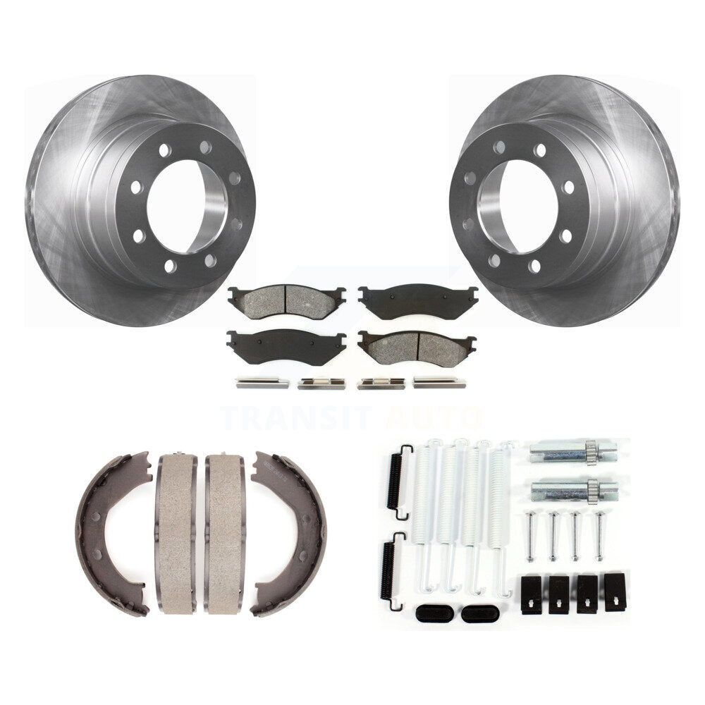 Rotors à disque arrière plaquettes semi-métalliques chaussures de frein de stationnement et Kit de matériel pour