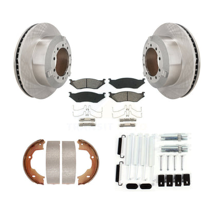 Rotors à disque arrière plaquettes semi-métalliques chaussures de frein de stationnement et Kit de matériel pour