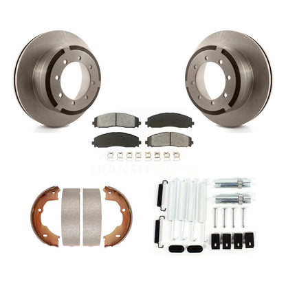 Rotors à disque arrière plaquettes semi-métalliques chaussures de frein de stationnement et Kit de matériel pour