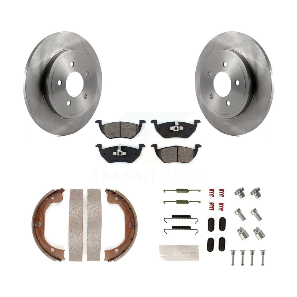 Rotors à disque arrière, patins semi-métalliques, chaussures de stationnement et Kit de quincaillerie pour Ford Escape