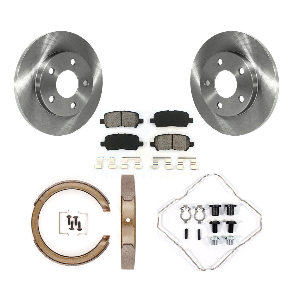 Rotors à disque arrière plaquettes semi-métalliques chaussures de frein de stationnement et Kit de matériel pour