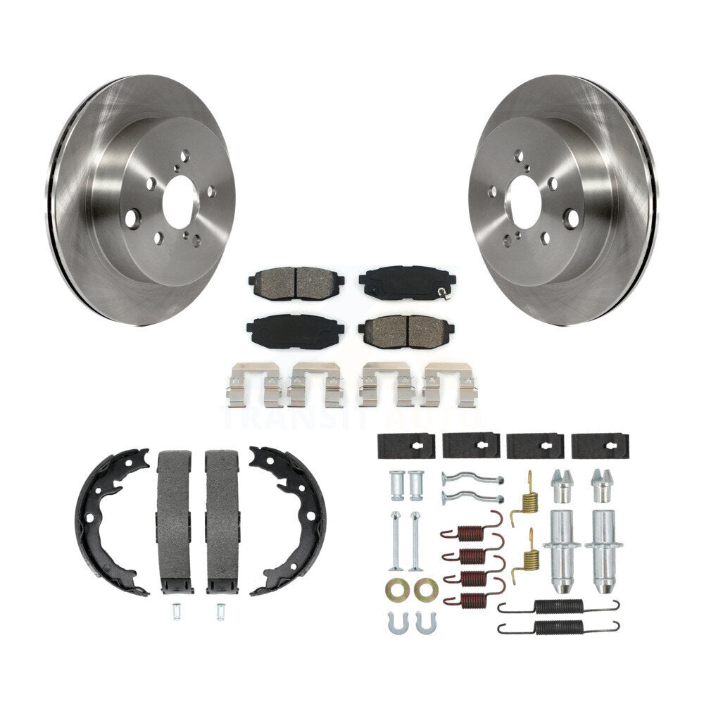 Rotors à disque arrière plaquettes semi-métalliques chaussures de frein de stationnement et Kit de matériel pour