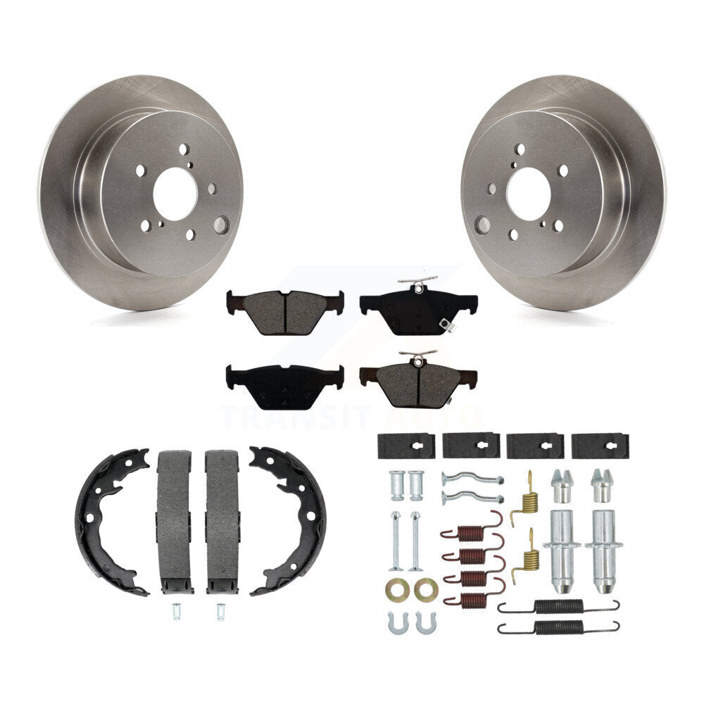 Rotors à disque arrière plaquettes semi-métalliques chaussures de frein de stationnement et Kit de matériel pour