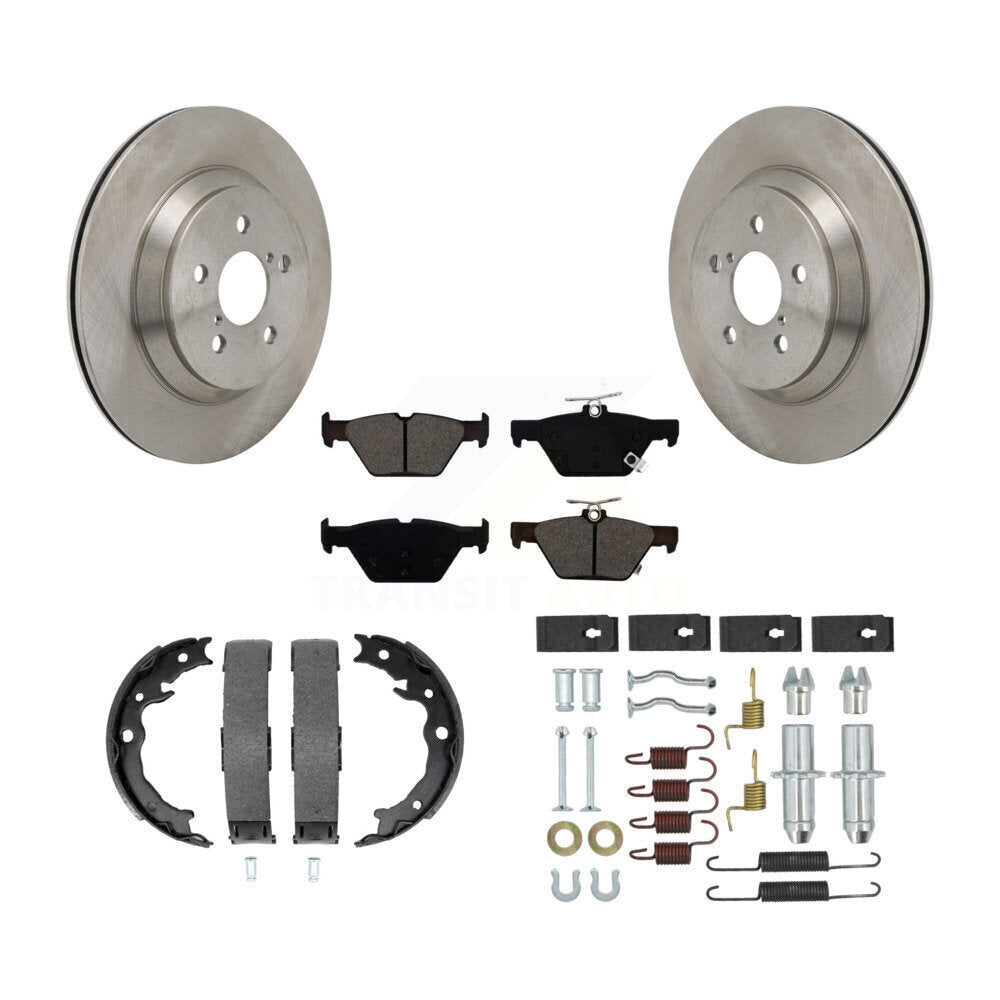 Rotors à disque arrière plaquettes semi-métalliques chaussures de frein de stationnement et Kit de matériel pour