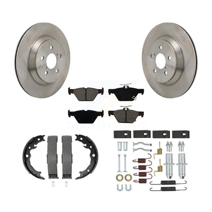 Rotors à disque arrière plaquettes semi-métalliques chaussures de frein de stationnement et Kit de matériel pour