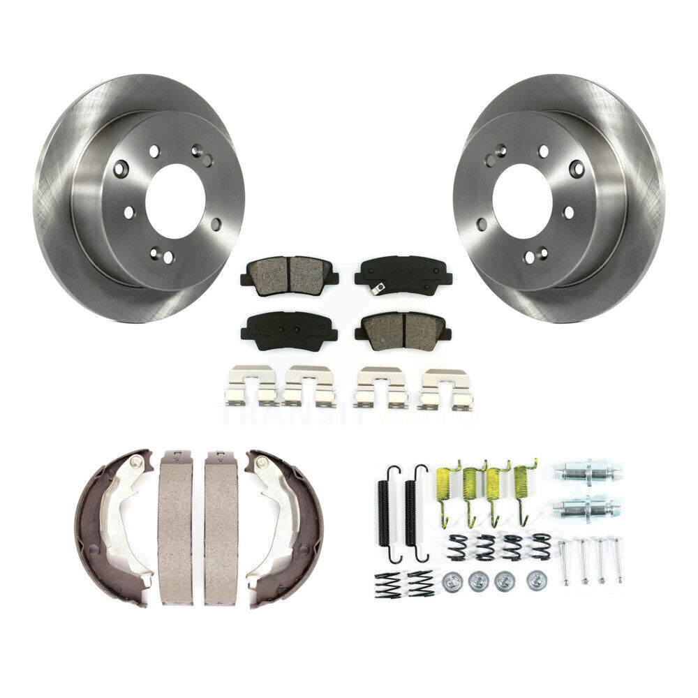 Rotors à disque arrière, patins semi-métalliques, chaussures de stationnement et Kit de quincaillerie pour Kia Soul