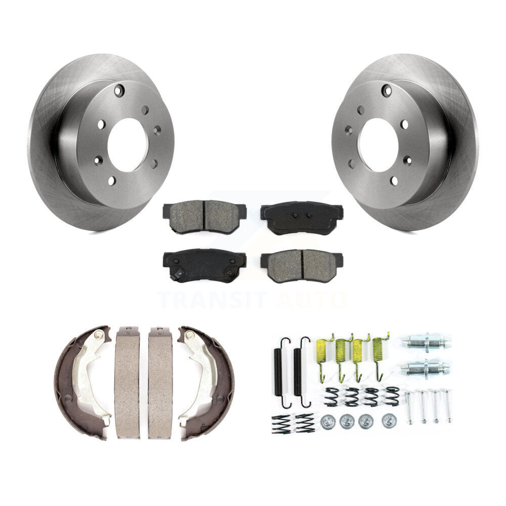 Rotors à disque arrière, plaquettes semi-métalliques, chaussures de stationnement et Kit de matériel pour Hyundai Ki