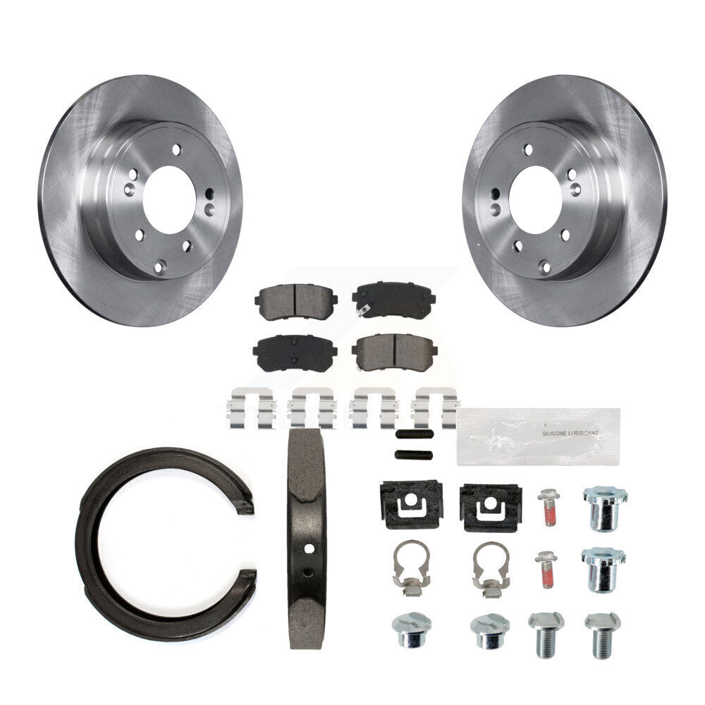 Rotors à disque arrière, plaquettes semi-métalliques, chaussures de stationnement et Kit de matériel pour Kia Optima