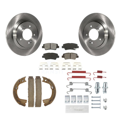 Rotors à disque arrière, plaquettes semi-métalliques, chaussures de stationnement et Kit de matériel pour Kia Optima