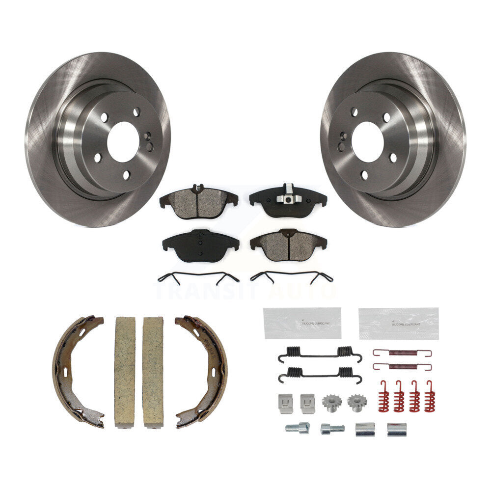 Rotors à disque arrière plaquettes semi-métalliques chaussures de frein de stationnement et Kit de matériel pour