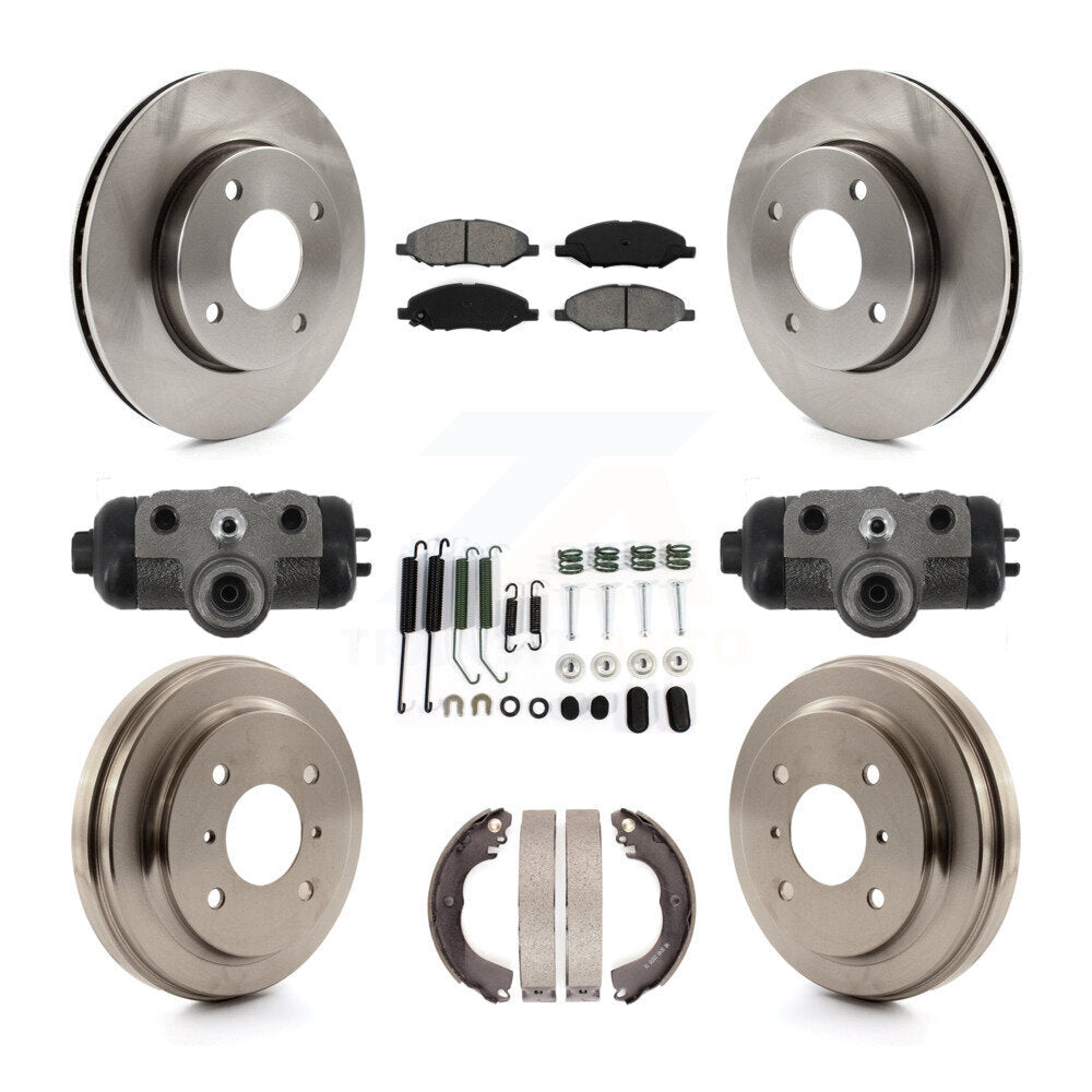 Rotors de frein avant et arrière, Kit de plaquettes et tambours semi-métalliques (9 pièces) pour Nissan Versa 1.6