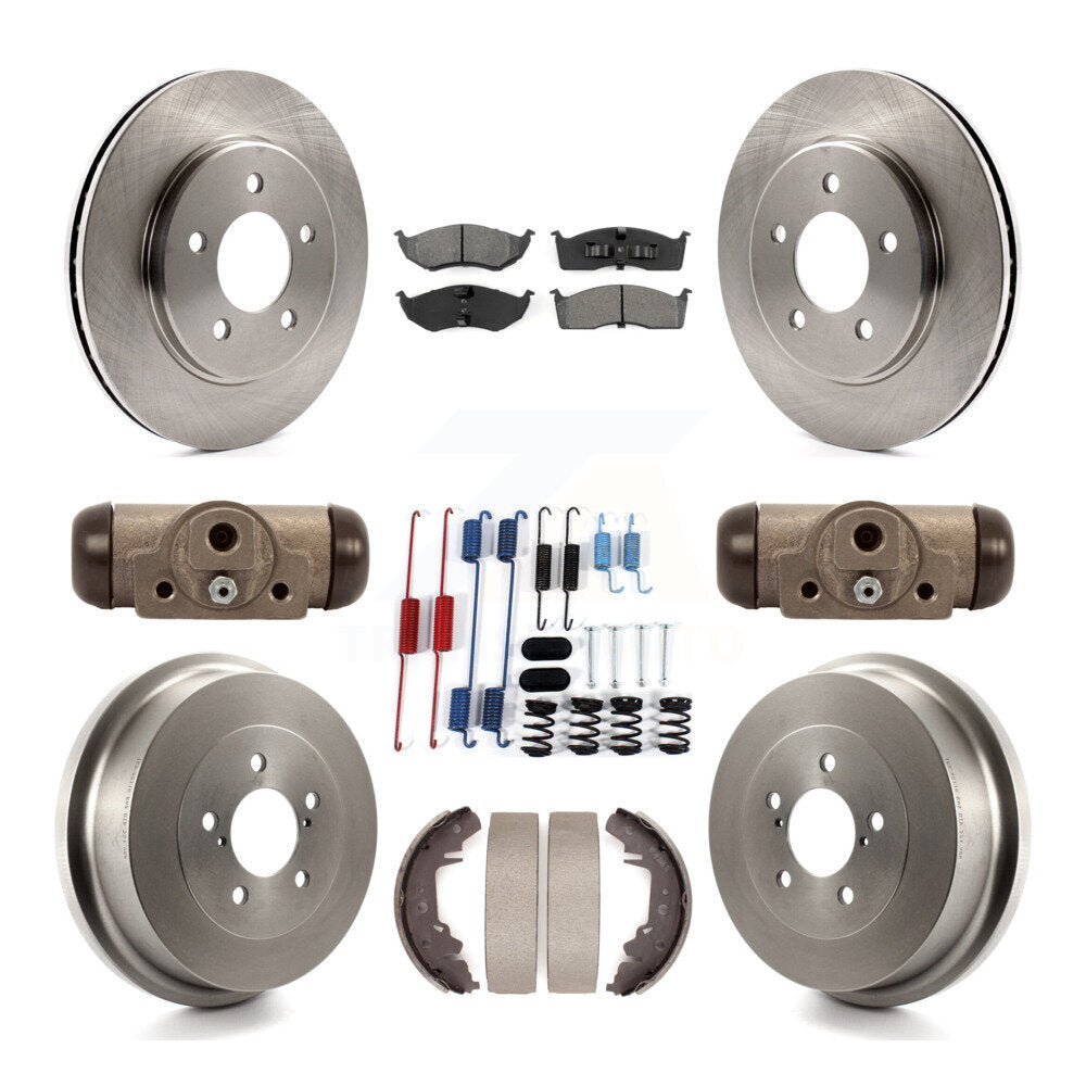 Rotors de frein avant et arrière, Kit de tambour à plaquettes semi-métalliques (9 pièces) pour Dodge Caravan Gran