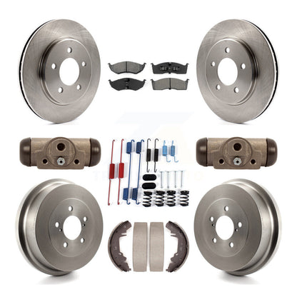 Rotors de frein avant et arrière, Kit de tambour à plaquettes semi-métalliques (9 pièces) pour Dodge Caravan Gran