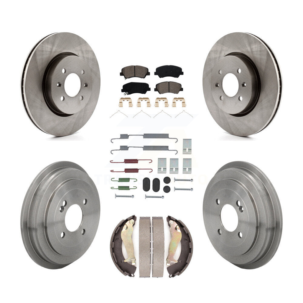 Kit de tambour à plaquettes semi-métalliques, Rotor de frein à disque avant et arrière (7 pièces) pour Kia Rio Hyunda